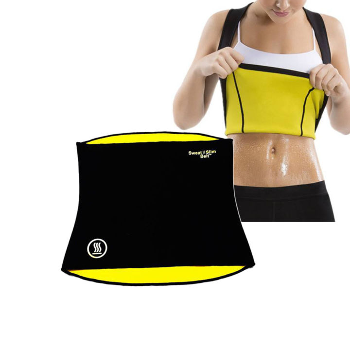 Sweat Slim Belt for Men & Women – Black, Size M (30–32")